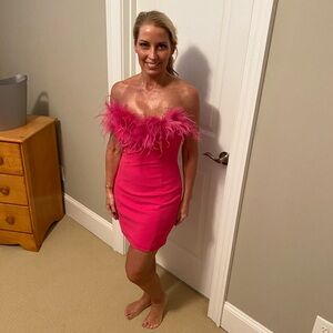 Runaway the Label Valentina mini dress in Fuchsia